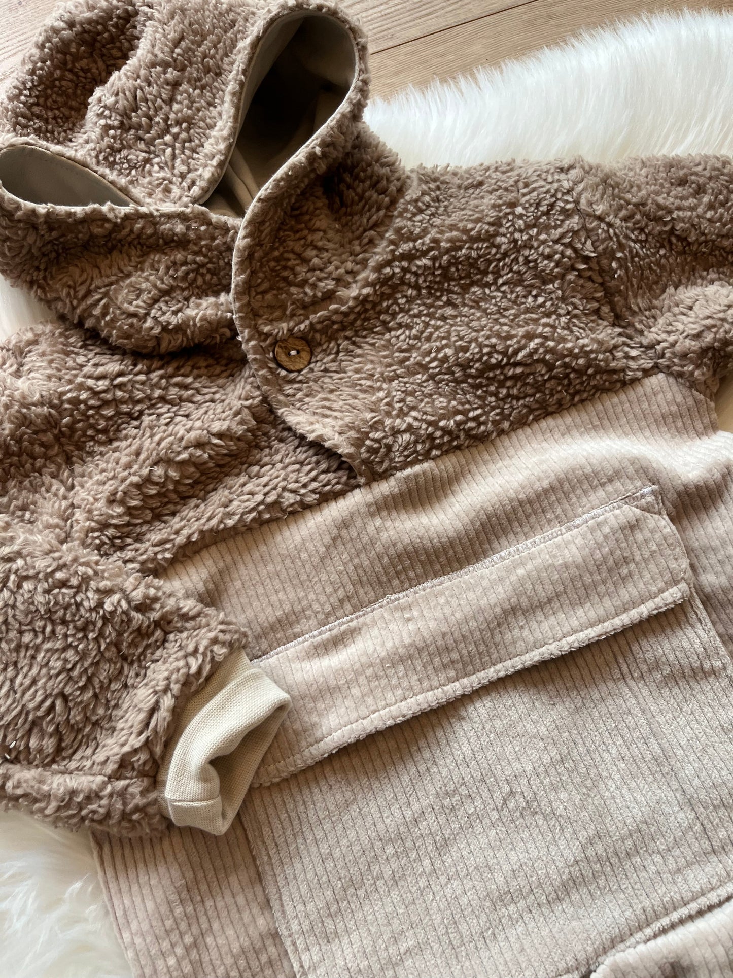 Outdoorhoodie Cord/Teddy ab Gr. 128