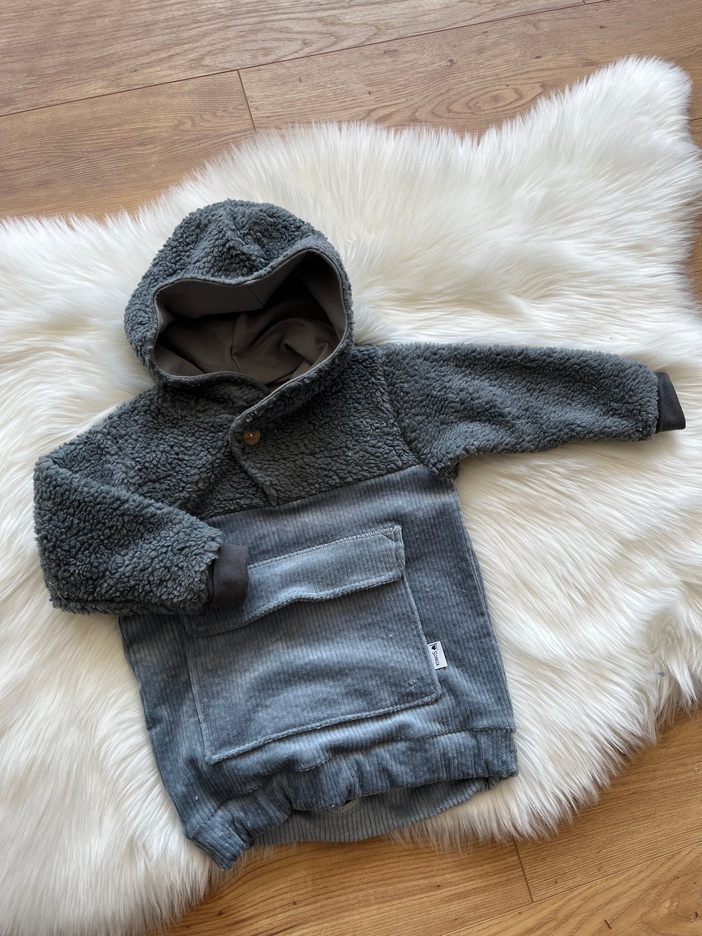 Outdoorhoodie Cord/Teddy ab Gr. 128