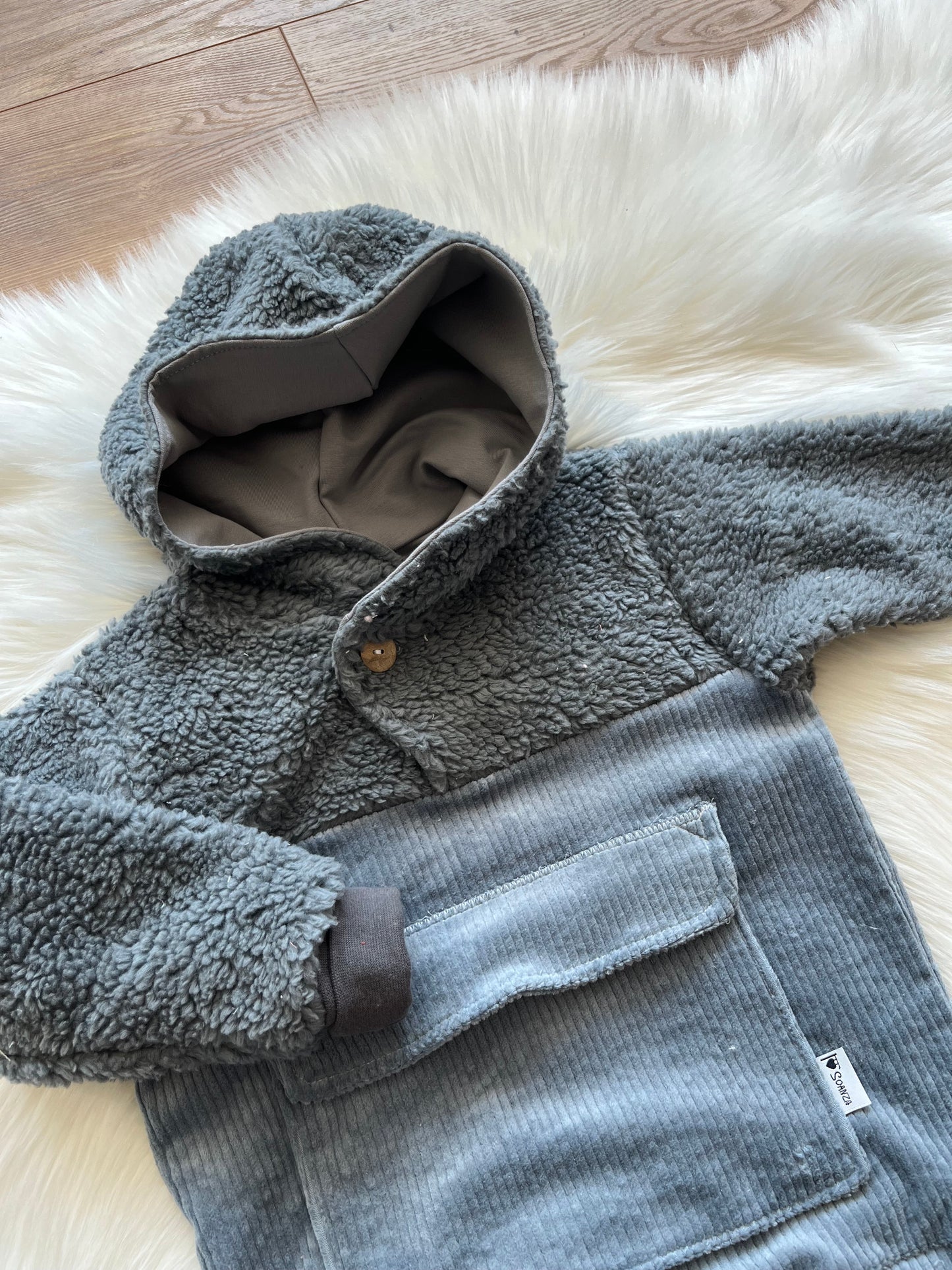 Outdoorhoodie Cord/Teddy ab Gr. 128
