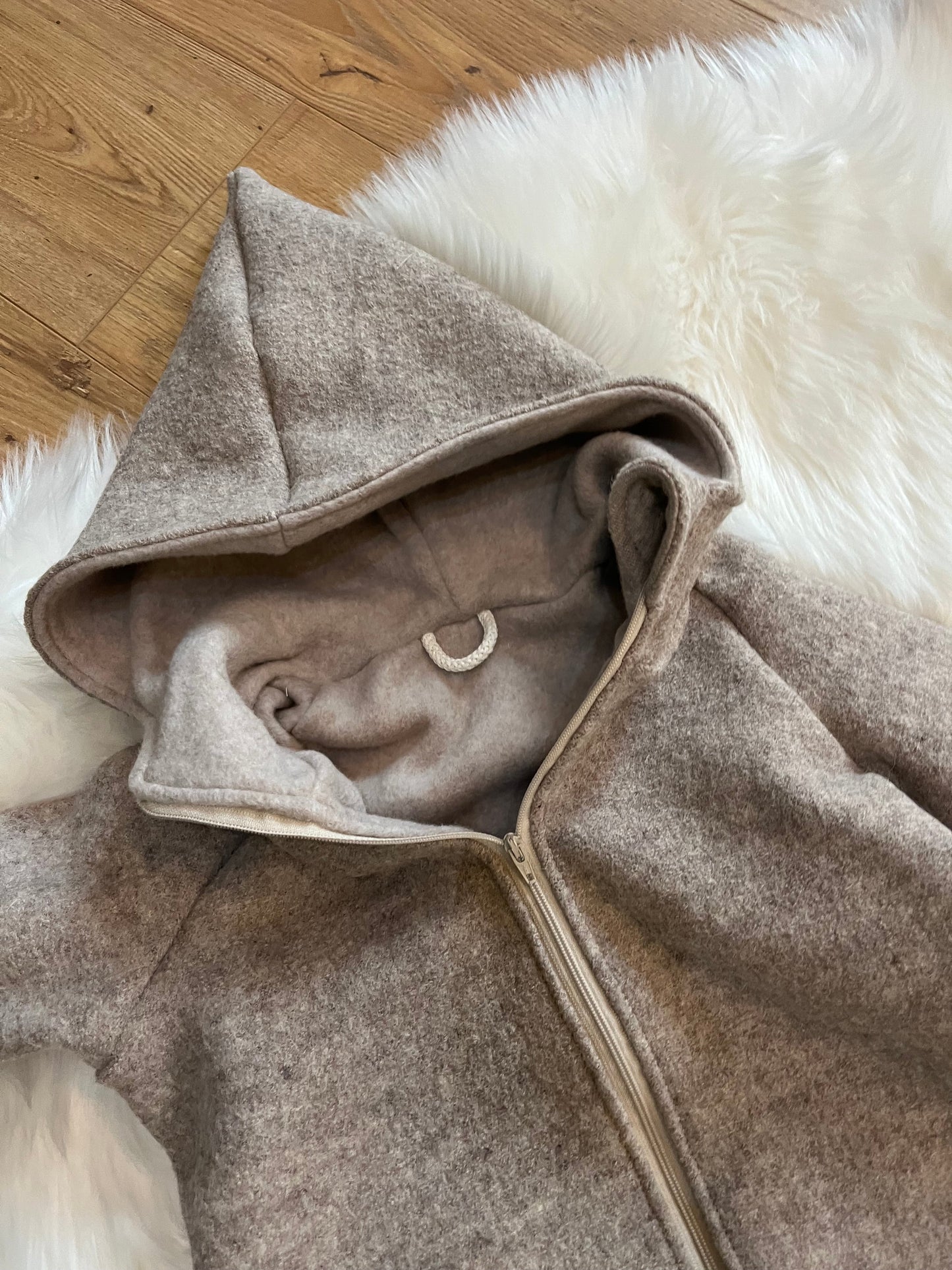 gefütterter Walkmantel, Wollwalkjacke