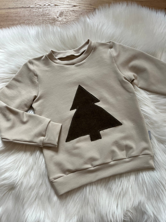 Christmassweater mit Tanne aus Babycord